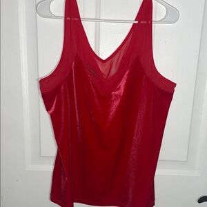 INC International Concepts Vibrant Red Velvet Camisole Tank